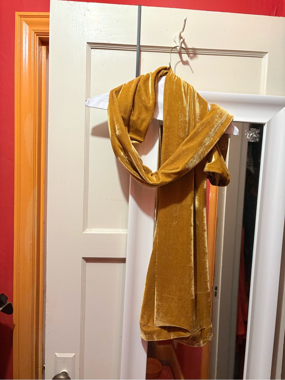 🐶Women’s Velvet Scarf - Mustard Gold - Picture 6 of 6